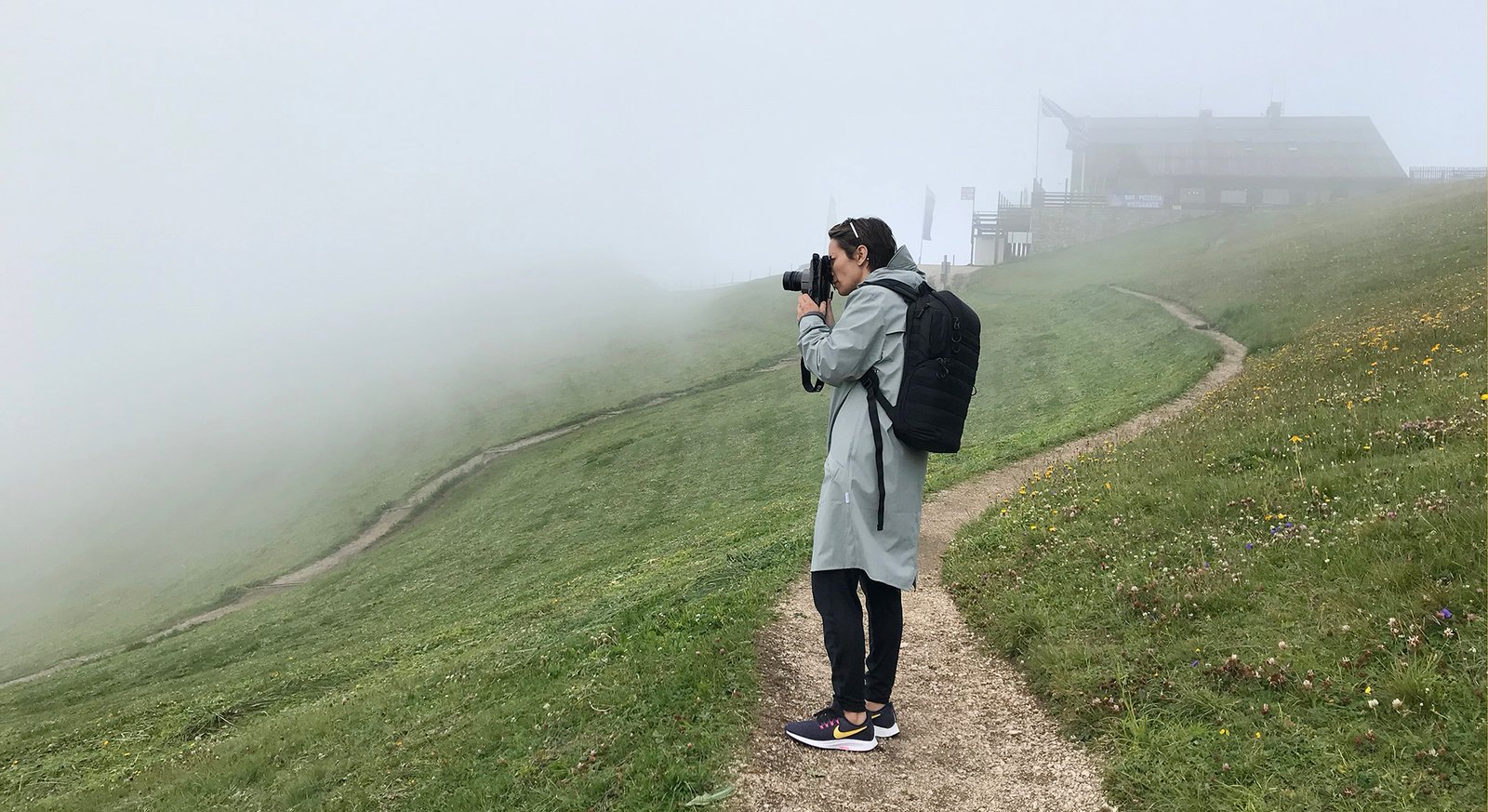 Alexandra Pace photographingThe Dolomites